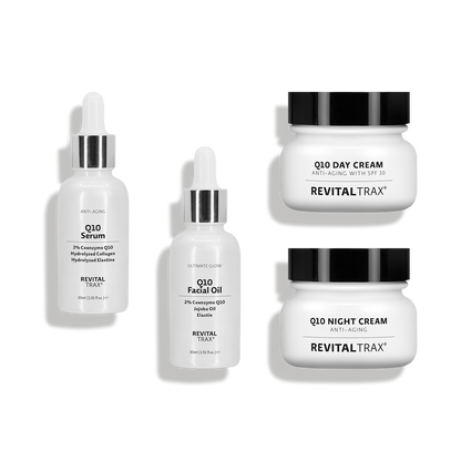 Q10-Bundle: Öl + Serum + Tages- und Nachtcreme